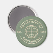 Leuke Retro Afdeling Overdenken Kantoor Humor Magneet (Voorkant / Achterkant)