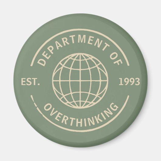 Leuke Retro Afdeling Overdenken Kantoor Humor Magneet (Voorkant)