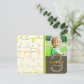 Leuke Retro Art Scribbles Lines Kids Verjaardagsfo Kaart (Staand voorkant)