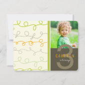 Leuke Retro Art Scribbles Lines Kids Verjaardagsfo Kaart (Voorkant)