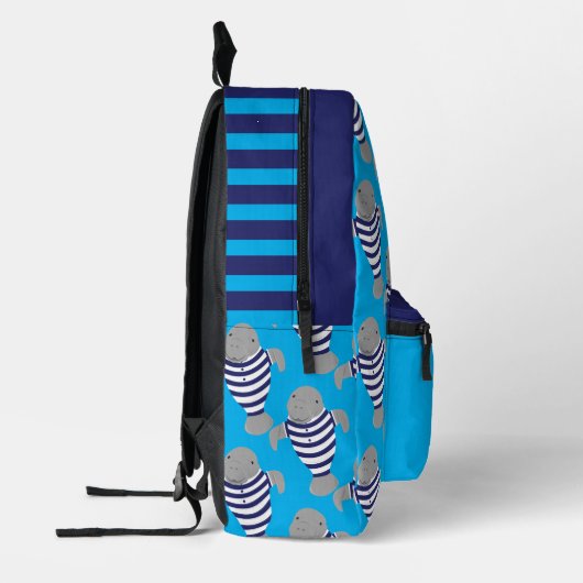 Leuke Retro Badpak Manatee Dier Kinder Naam Bedrukte Rugzak (Links)