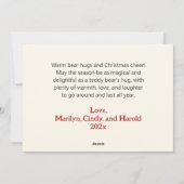 Leuke Retro Beren Kerst Flat Vakantie Kaart (Achterkant)