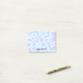 Leuke Retro Blauwe Lavendel Aangepaste Naam Post-i Post-it® Notes (Op bureau)