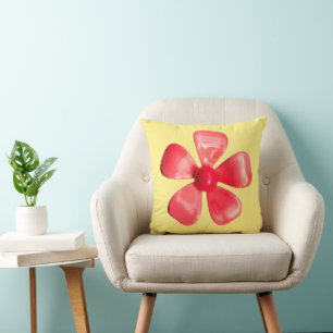 Leuke Retro Bloem op Butter Yellow Happy Hippie 60 Kussen