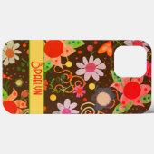 Leuke Retro Bloemen Gelukkig Gepersonaliseerd Naa Case-Mate iPhone Case (Achterkant (horizontaal))