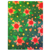 Leuke retro bloemen groen gepersonaliseerde leraar klembord (Achterkant)