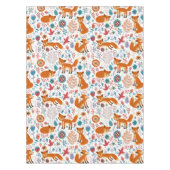 Leuke retro bloemen vossen & vogels patroon tafelkleed (Voorkant)