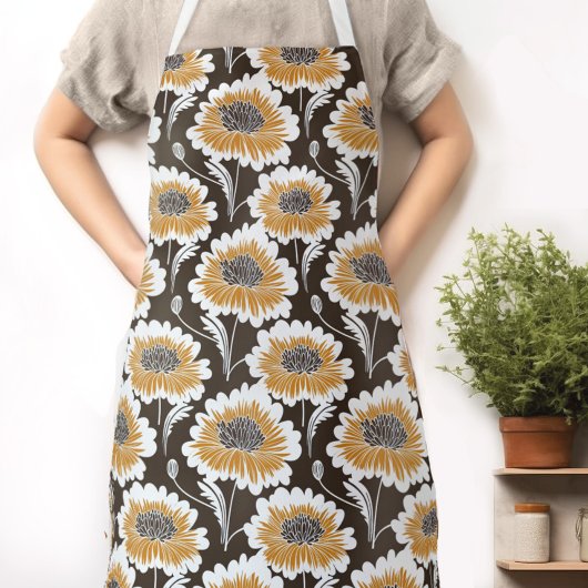 Leuke retro bloemenvrouwen schort