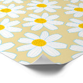 Leuke Retro Boho Daisy Patroon Art Print (Hoek)