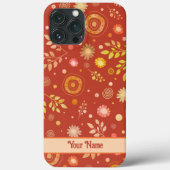 Leuke Retro Boho Sinaasappel Bloemenmotief Inspira Case-Mate iPhone Case (Achterkant)