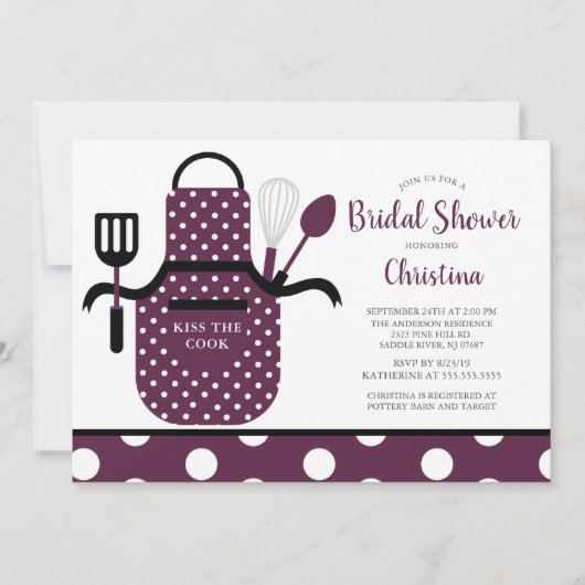 Leuke Retro Boysenberry Keuken Vrijgezellenfeest Kaart (Voorkant)