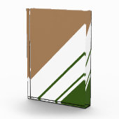 Leuke Retro Bruin Groen Wit Slant Racing Stripes Fotoblokken (Rechts)