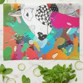 Leuke Retro Bull Terrier Hond Keuken Handdoek (Gevouwen)