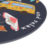 Leuke retro camping snijplank. Bewerkbare formuler Snijplank (Hoek)