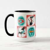 Leuke Retro Cats Kerstmis Koffie Mok (Links)