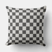 Leuke Retro Checkerboard Patroon Zwart en Wit Kussen (Voorkant)