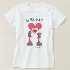 Leuke Retro Checkmate Valentijn Gifts Paar T-shirt