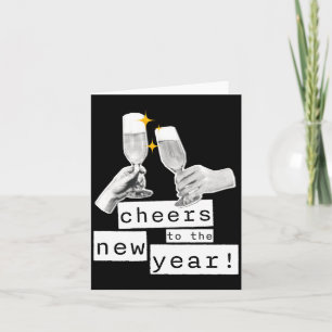 Leuke Retro Cheers Voor Het Nieuwe Jaar Vintage Fe Kaart
