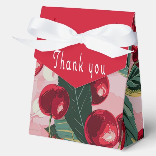 Leuke Retro 'Cherry Pop' Roze Bedankdoosjes (Voorkant)