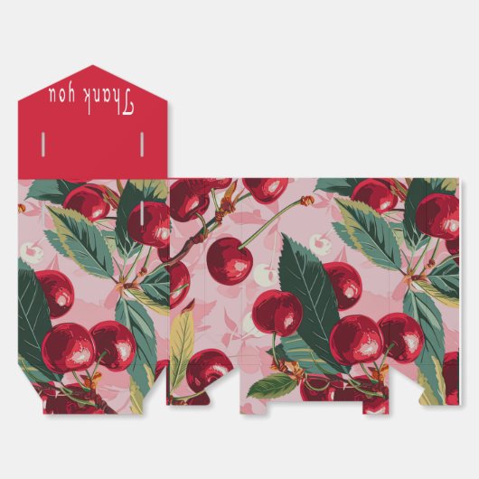 Leuke Retro 'Cherry Pop' Roze Bedankdoosjes (Ongevouwen)