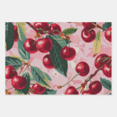 Leuke Retro 'Cherry Pop' Roze Inpakpapier Vel (Voorkant)