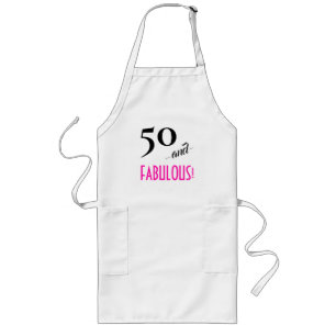 Leuke Retro Chic Hot Pink 50 en FABULOUS! Birthday Lang Schort