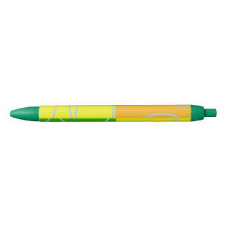 Leuke Retro Circles Loops Geel Groen Sinaasappel P Blauwe Inkt Pen