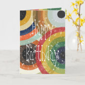 Leuke retro cirkelpatroon wenskaart kaart (Gele Bloem)