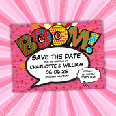 Leuke Retro Comic Book Bruiloft Save the Date