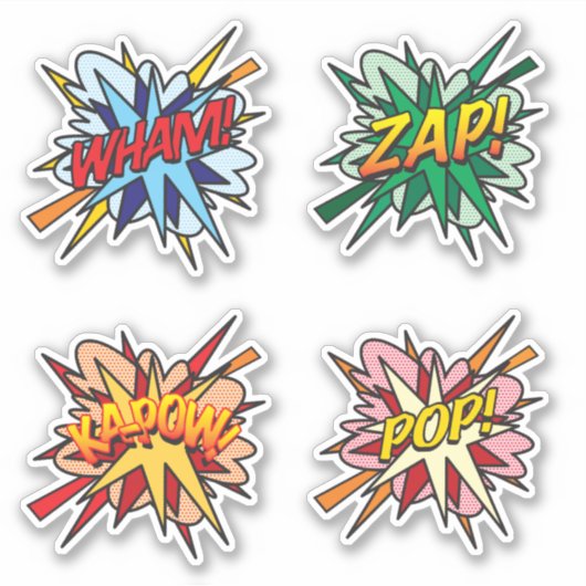 Leuke Retro Comic Book Pop Art Flash Sticker (Voorkant)