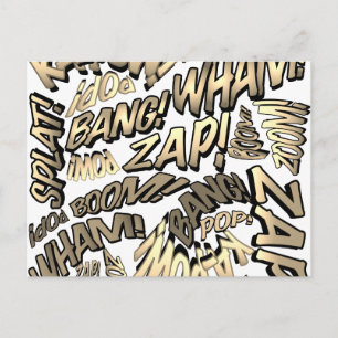 Leuke Retro Comic Book Pop Art Klinkt  Briefkaart