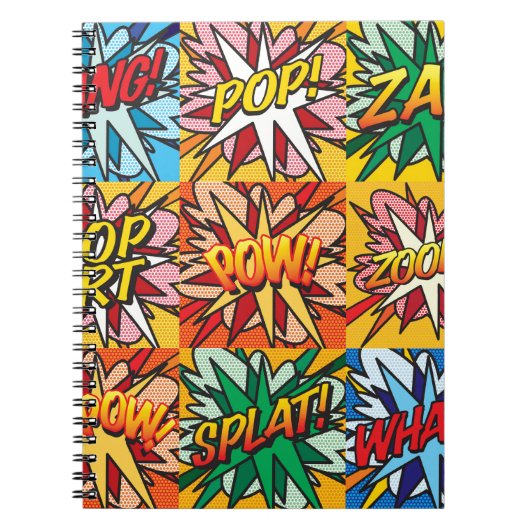 Leuke Retro Comic Book Pop Art Notitieboek (Voorkant)