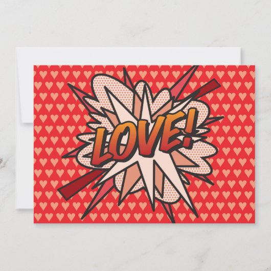 Leuke Retro Comic Book Pop Art over LOVE Kaart (Voorkant)