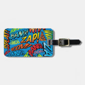 Leuke Retro Comic Book Pop Art Speech Bubble Bagagelabel (Voorkant horizontaal)