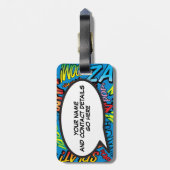 Leuke Retro Comic Book Pop Art Speech Bubble Bagagelabel (Achterkant verticaal)