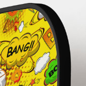 Leuke Retro Comic Spraakbellen Naadloos Patroon Pickleball Paddle (Links Detail)