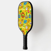 Leuke Retro Comic Spraakbellen Naadloos Patroon Pickleball Paddle (Links)