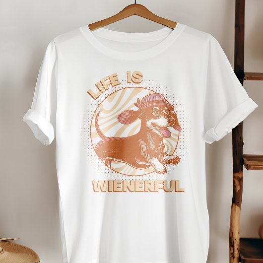 Leuke Retro Dachshund Weiner Hond 'Het leven is we T-shirt