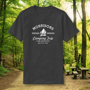 Leuke retro familiereünie kampeertocht kampvuur t-shirt