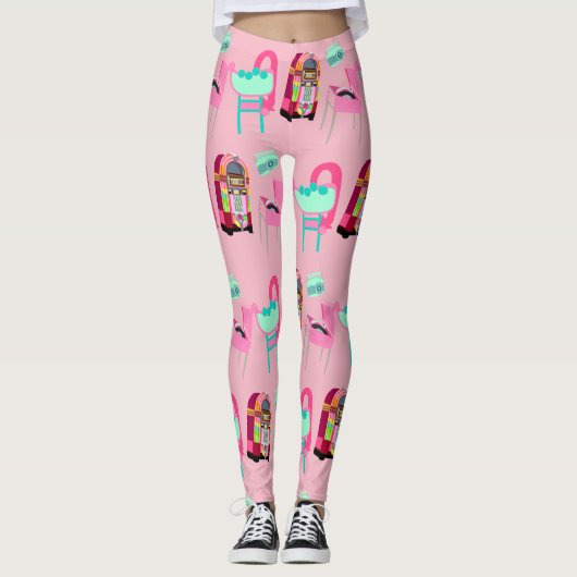 Leuke retro Fifties Fiesta Leggings (Voorkant)