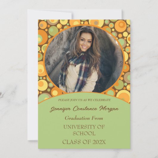 Leuke Retro Foto Afstuderen Uitnodiging (Voorkant)