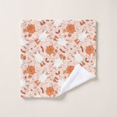 Leuke Retro Ghost & Jack-O-Lantern Patroon Bad Handdoek (Wasdoekje)