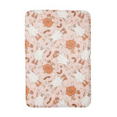 Leuke Retro Ghost & Jack-O-Lantern Patroon Badmat (Voorkant Verticaal)