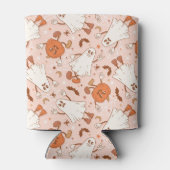 Leuke Retro Ghost & Jack-O-Lantern Patroon Blikjeskoeler (Achterkant)