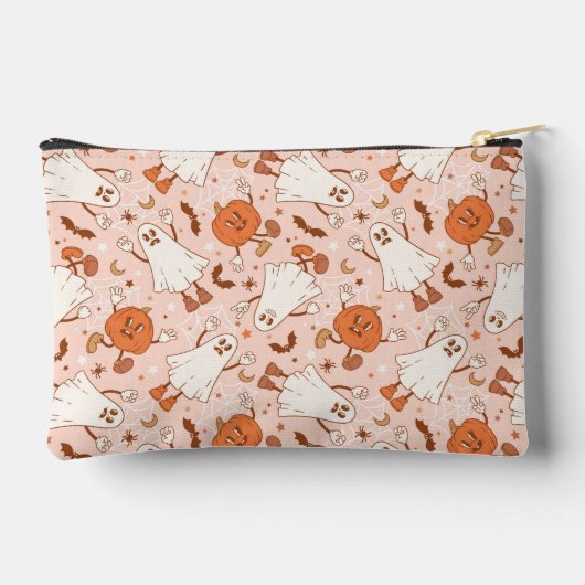 Leuke Retro Ghost & Jack-O-Lantern Patroon Etui (Achterkant)