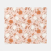 Leuke Retro Ghost & Jack-O-Lantern Patroon Fleece Deken (Voorkant (Horizontaal))