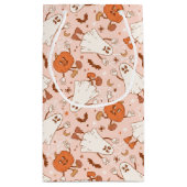 Leuke Retro Ghost & Jack-O-Lantern Patroon Klein Cadeauzakje (Achterkant)