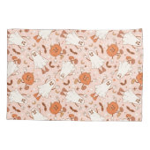Leuke Retro Ghost & Jack-O-Lantern Patroon Kussensloop (Achterkant)