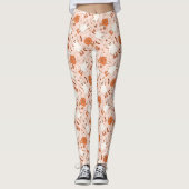 Leuke Retro Ghost & Jack-O-Lantern Patroon Leggings (Voorkant)