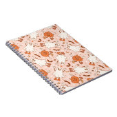 Leuke Retro Ghost & Jack-O-Lantern Patroon Notitieboek (Rechterzijde)